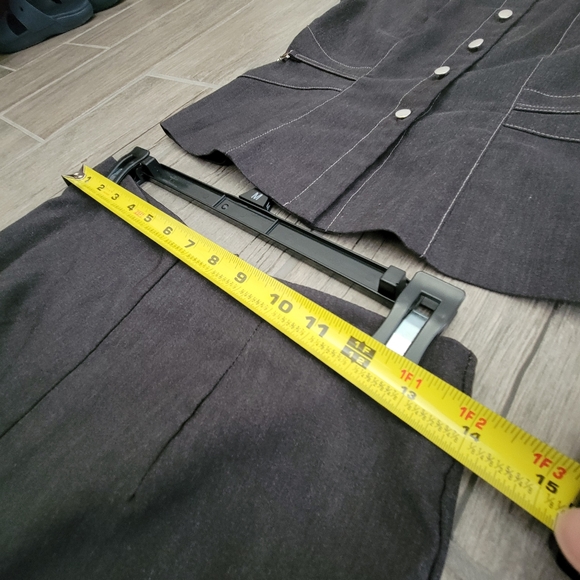 DAWN JOY VINTAGE PANTSUIT VEST CAREER WORK SILVER GRAY SIZE 3/4 - Picture 8 of 11